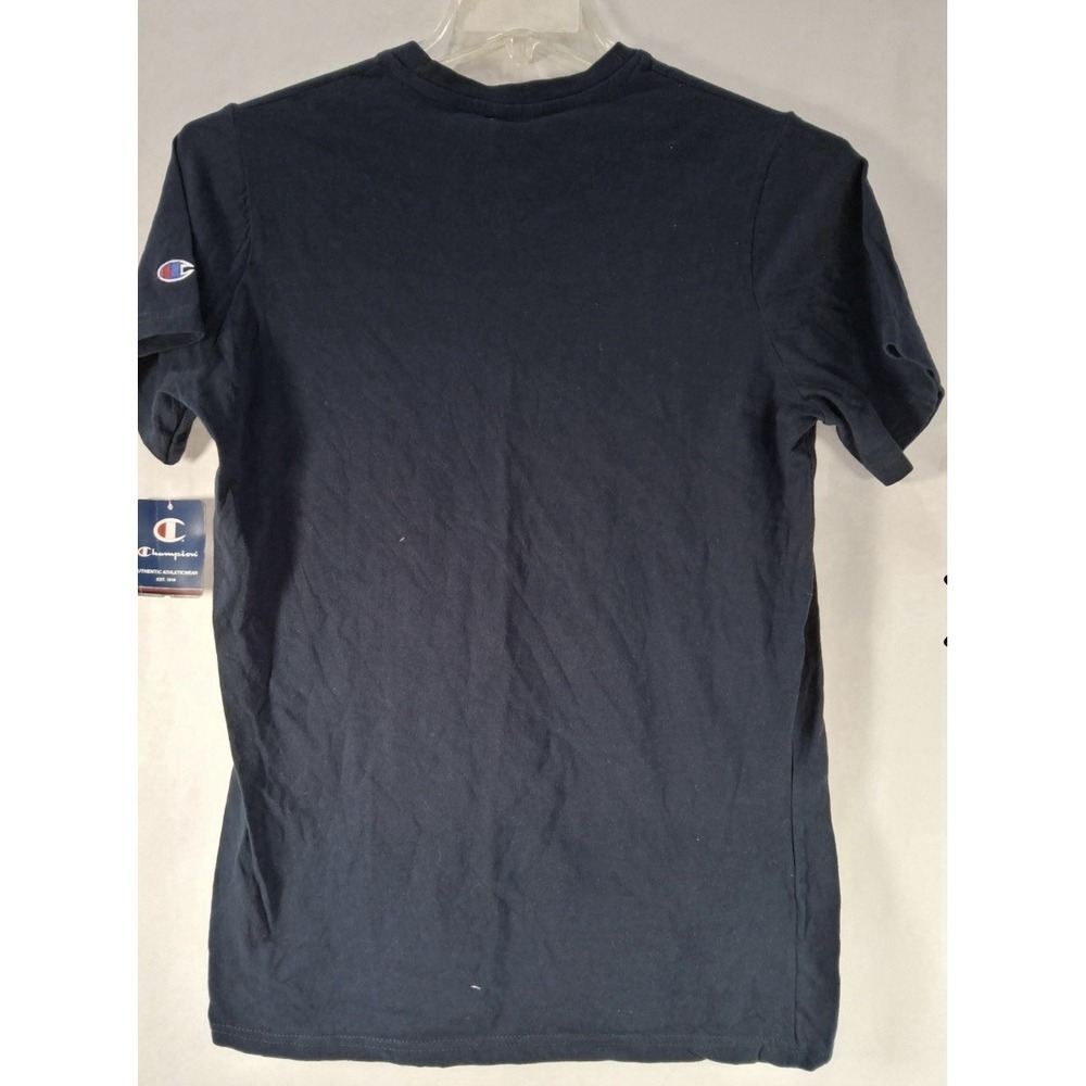 NWT Champion Reverse Weave Blue S Crew Neck T Shirt Navy Blue Embroidered Logo - Picture 4 of 7